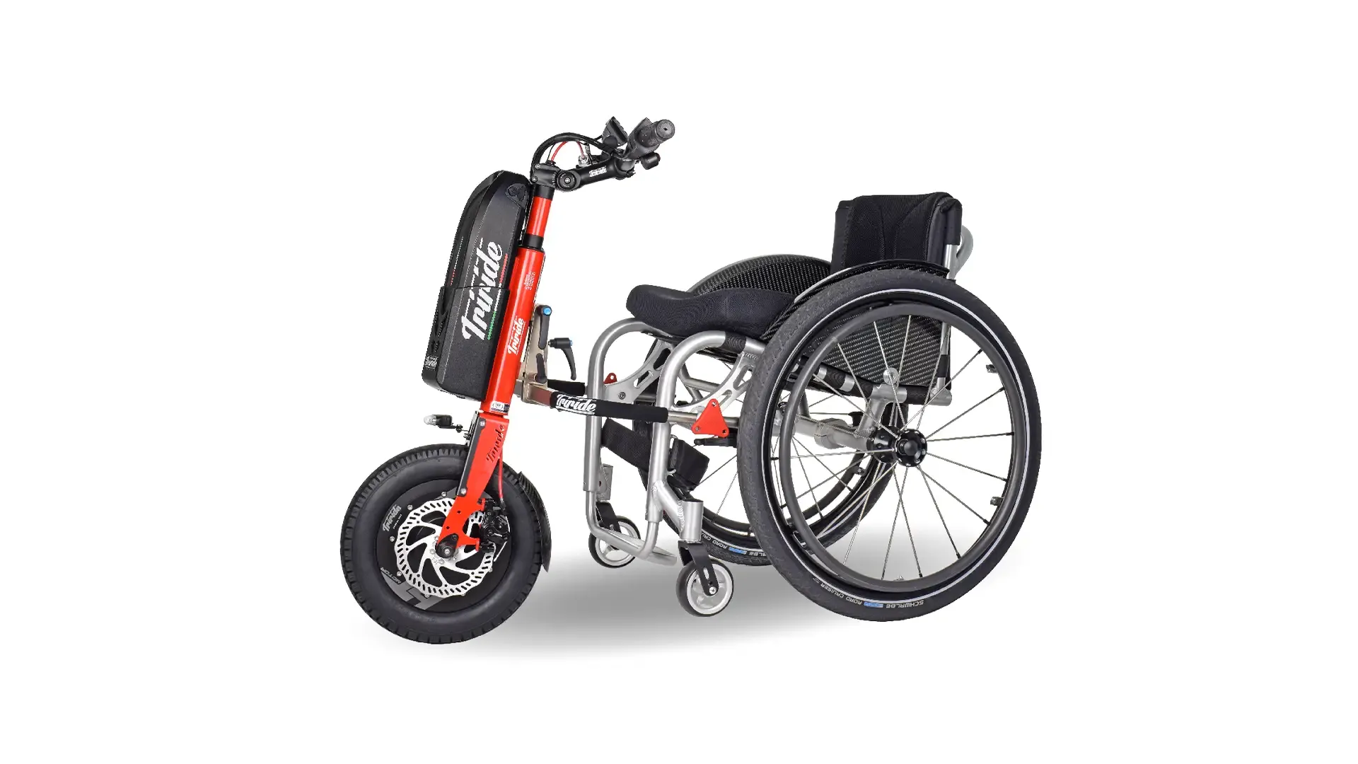 TriRide Special Compact HT 6 Accessible manual wheelchair with electric handbike for outdoor activities by not-for-profit CIC helping disabled people explore nature.